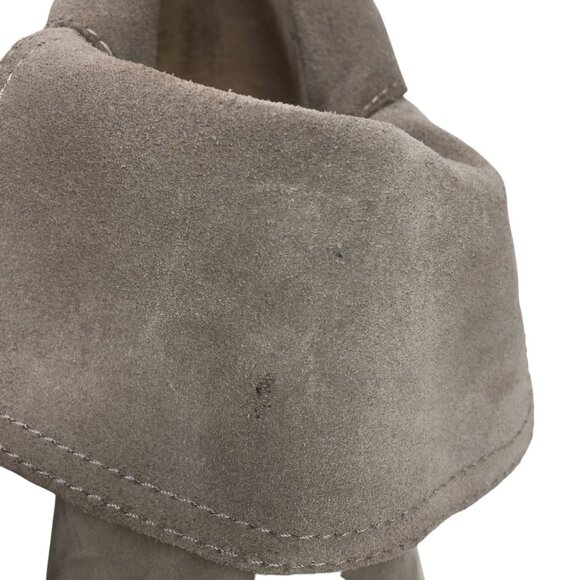 UGG Elora Taupe Suede Ankle Boots Womens 9.5 Wrap Strap Block Heel Western Style - Picture 14 of 16
